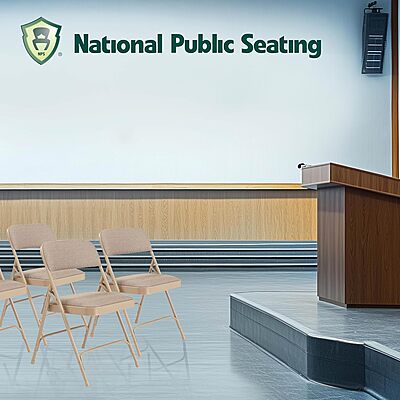 NATIONAL PUBLIC SEATING 2200 Series Steel Frame Upholstered Folding Chair (Carton of 4)