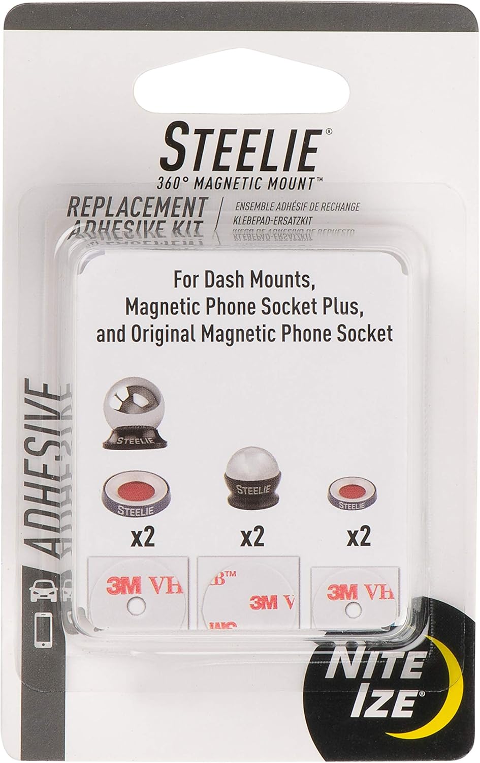 Nite Ize Steelie Universal Adhesive Replacement Kit - for Dash Mount and Phone Sockets