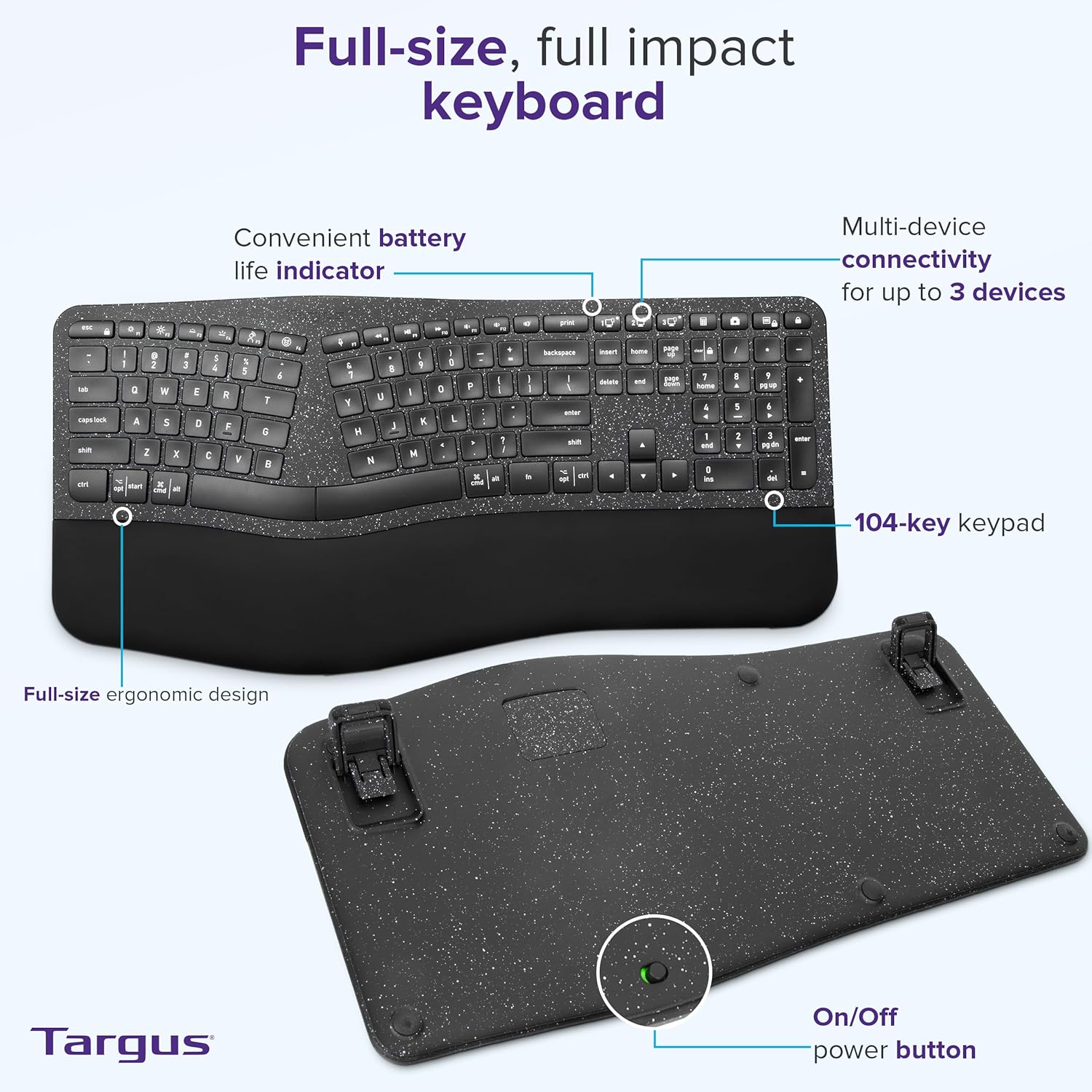 Targus Full-Size Sustainable EcoSmart Bluetooth Keyboard