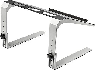 StarTech.com Adjustable Laptop Stand - Heavy Duty Steel & Aluminum - 3 Height Settings - Tilted - Ergonomic Laptop Riser for Desk (LTSTND)