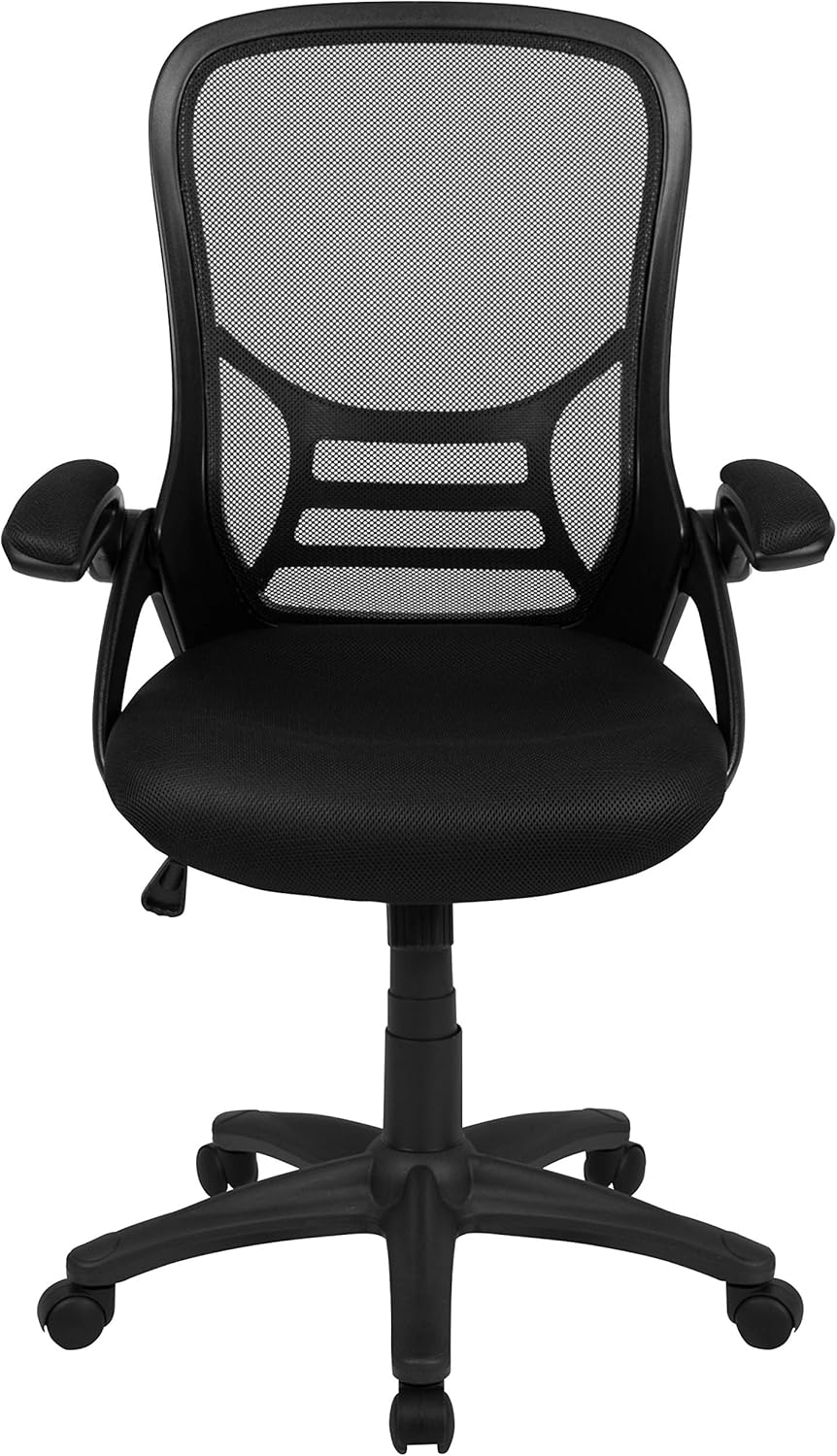 Flash Furniture Porter High-Back Mesh Ergonomic Swivel Office Chair with Adjustable Lumbar Support and Flip-Up Armrests
