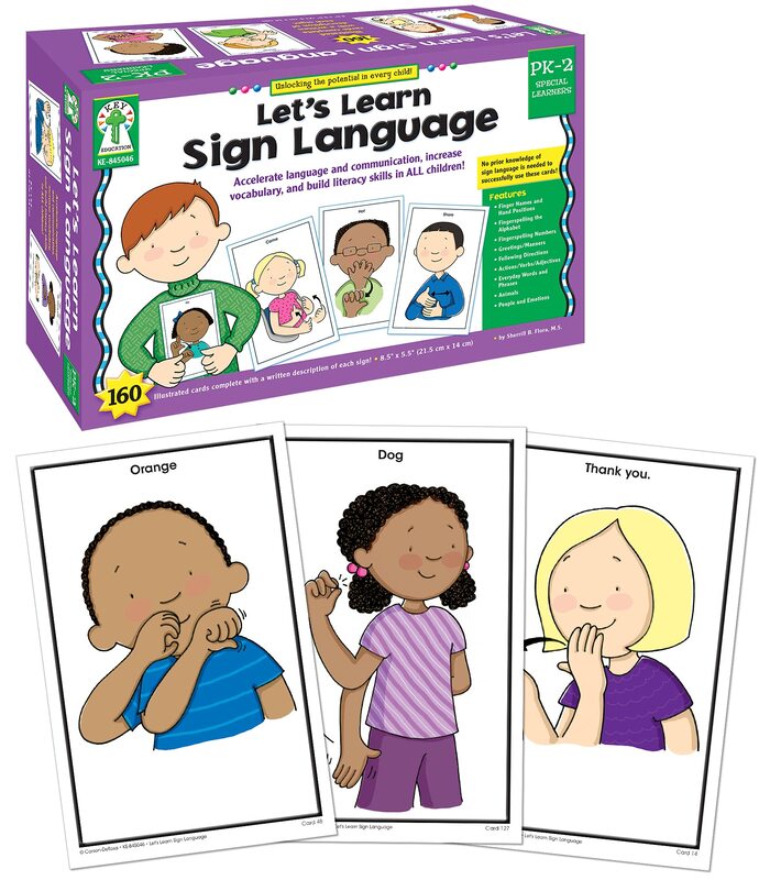 Key Education 160 American Sign Language Flash Cards for Kids, ASL Flashcards for Preschool, Kindergarten
