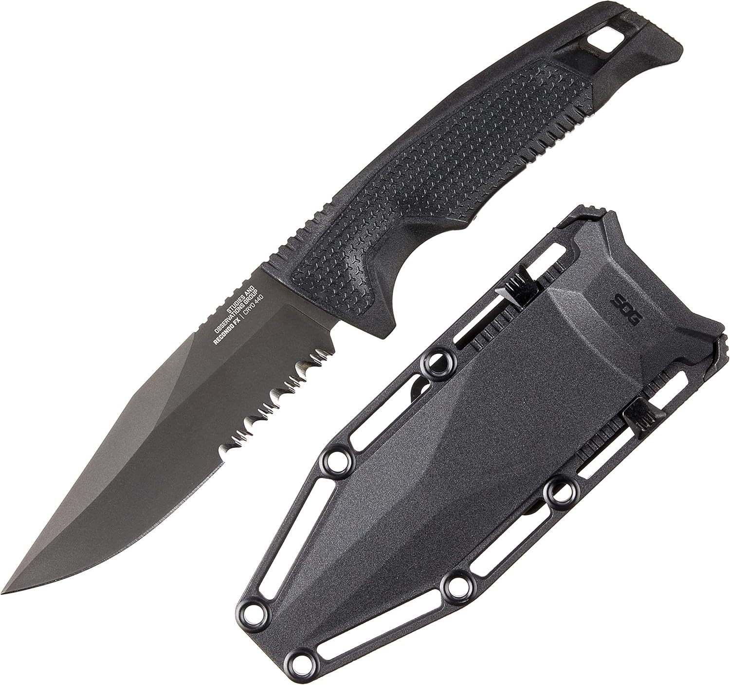SOG Recondo FX Partially Serrated Fixed-Blade Tactical Duty Knife