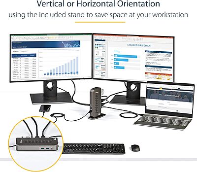 StarTech.com USB-C USB-A Dock - Hybrid Universal USB 3.0 Docking Station for USB-C or USB-A Laptop - Dual Monitor 4K 60Hz HDMI/DisplayPort - 6x USB-A, GbE - USB 3.1/3.2 Gen 1 - Windows/Mac (DK30A2DHU)