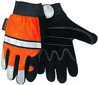MCR Safety 911DP Luminator Split Cowhide Double Palm Mechanics Gloves with 3M Reflective Tape