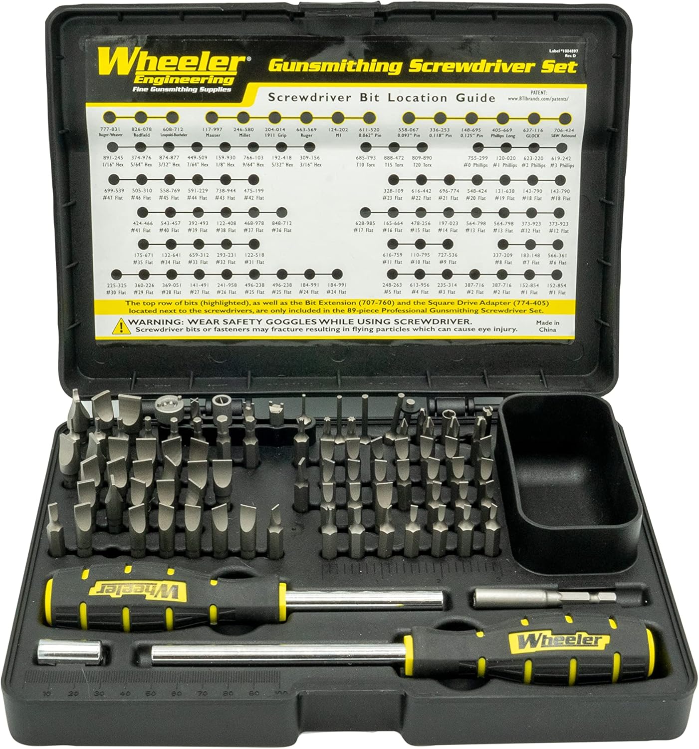 Wheeler 89 Piece Gunsmithing Screwdriver Set with Durable Construction and Storage Case for Gunsmithing and Maintenance