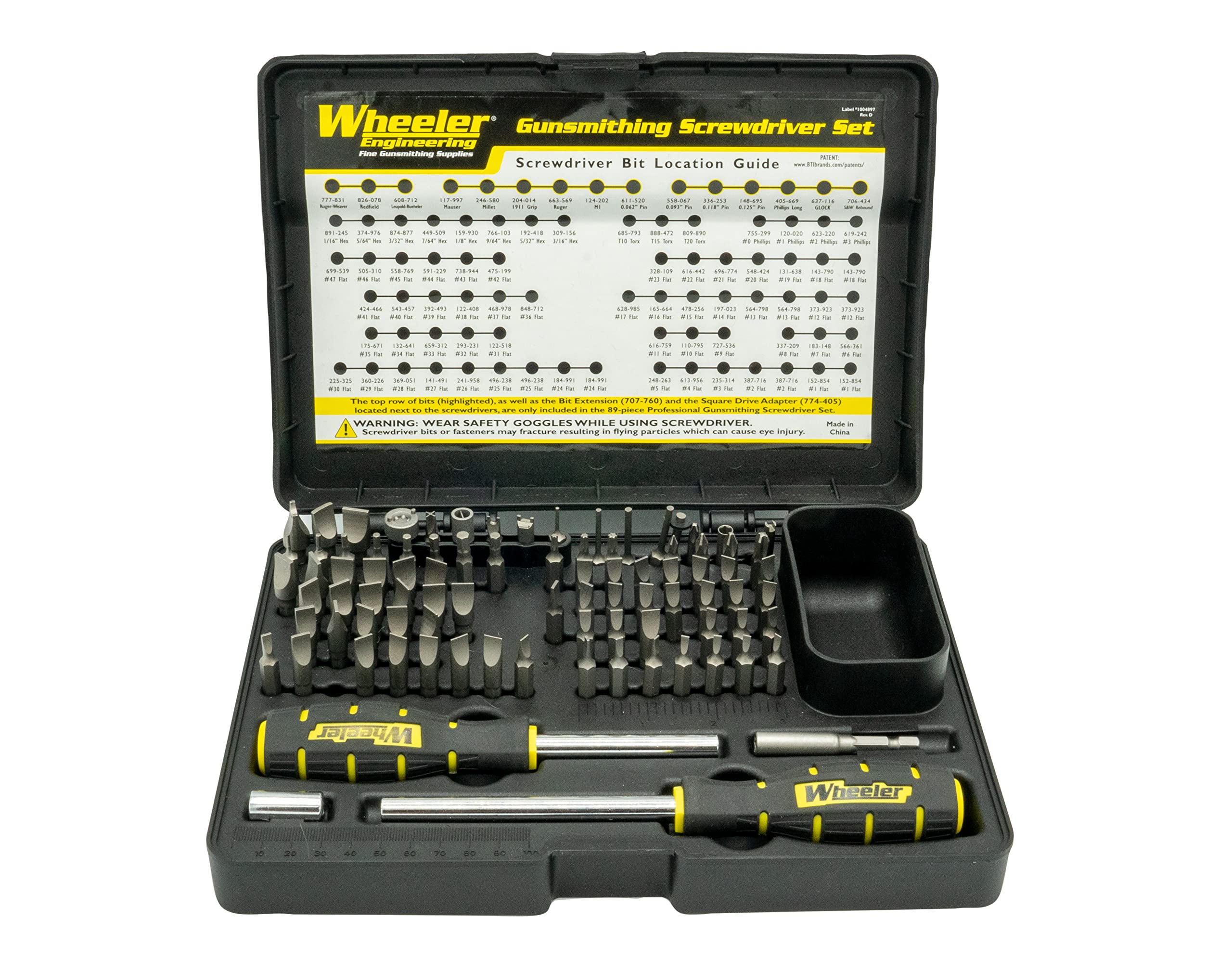 Wheeler 89 Piece Gunsmithing Screwdriver Set with Durable Construction and Storage Case for Gunsmithing and Maintenance