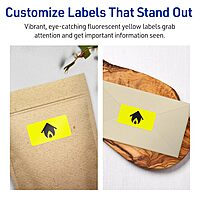 Avery Printable Rectangle Labels, Sure Feed Technology, 1" x 2-5/8", Neon Yellow, Print-to-The-Edge, Laser/Inkjet Compatible