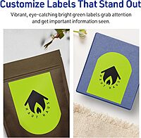 Avery Printable Arched Labels, Sure Feed Technology, 4-3/4" x 3-1/2", Bright Green, Print-to-The-Edge, Laser/Inkjet Printable