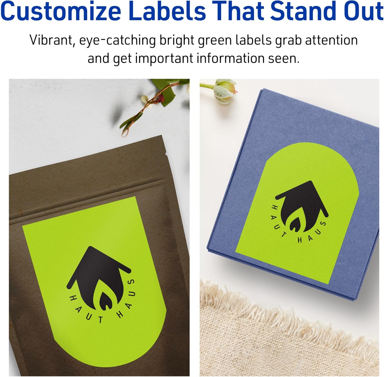 Avery Printable Arched Labels, Sure Feed Technology, 4-3/4" x 3-1/2", Bright Green, Print-to-The-Edge, Laser/Inkjet Printable