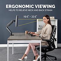 Fellowes Platinum Series Single Monitor Arm for 40-Inch Monitors, Full Motion, 360° Rotation