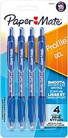 Paper Mate Profile Retractable Gel Pen, 0.7mm Medium Point, Blue Ink, 4 Count 1 Count (Pack of 1)