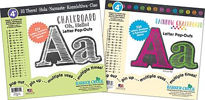 Barker Creek 468-Piece Chalk Letter Pop-Out Set, Includes Two Packages of Letters - 234 Pieces Black and White and 234 Pieces Rainbow Chalkboard Letters, Classrooms, Offices, Presentations (3508)