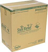 STALKMARKET Jaya 100% Compostable PLA Take-Out Tray with Clear Lid