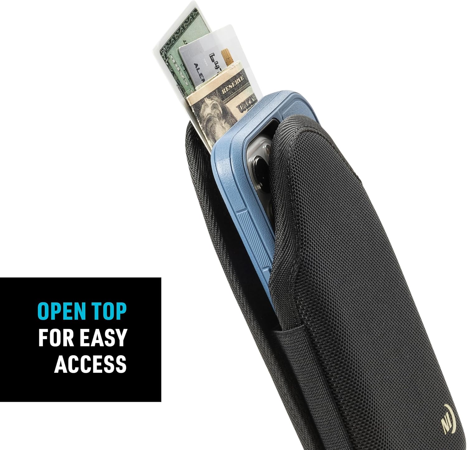 NITE IZE Clip Case Hardshell Universal QuickSlide Holster Protective Open Top Phone Holster with Belt Clip