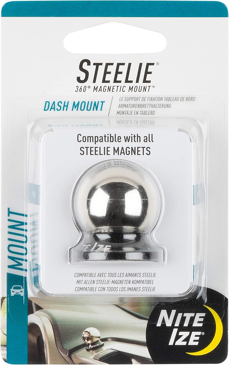 Nite Ize Steelie Dash Mount - Additional Car Mount Dash Ball for Steelie Magnetic Phone Mounting System