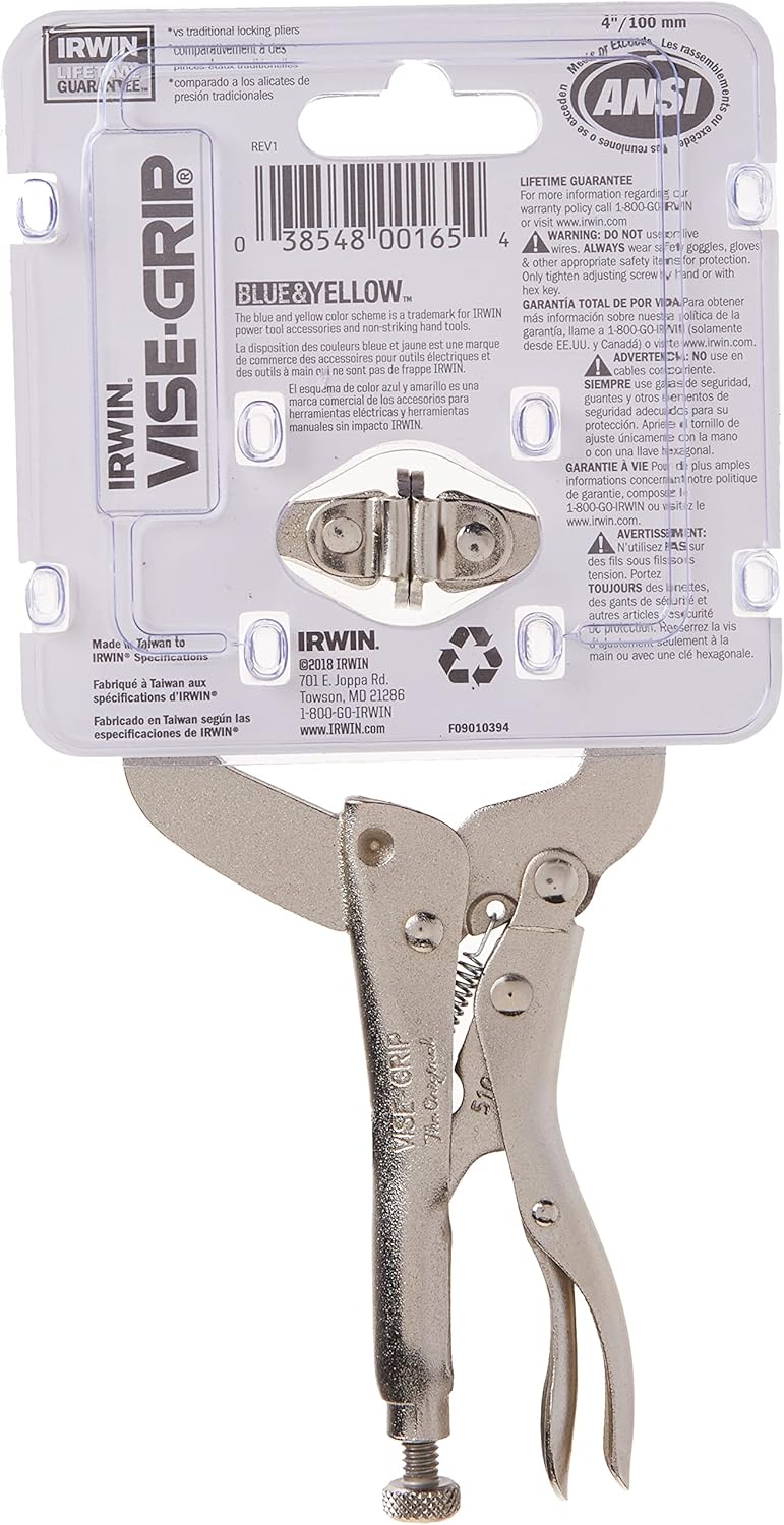 IRWIN Tools VISE-GRIP Locking C-Clamp, Original, Swivel Pad Tip, 4-inch (100mm) (165)