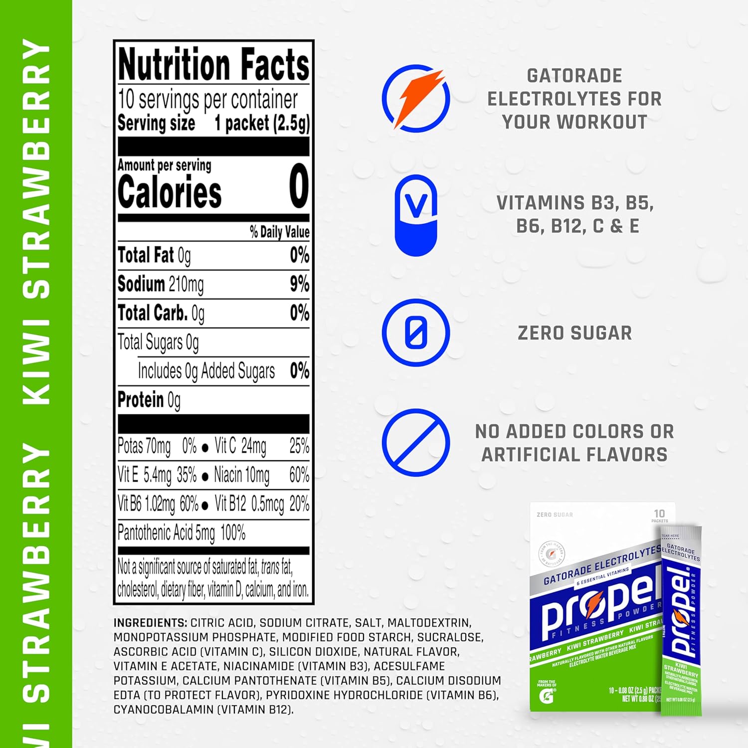 PROPEL Electrolyte Enhanced Water Drink Mix Powder Packets, Zero Calorie & Zero Sugar