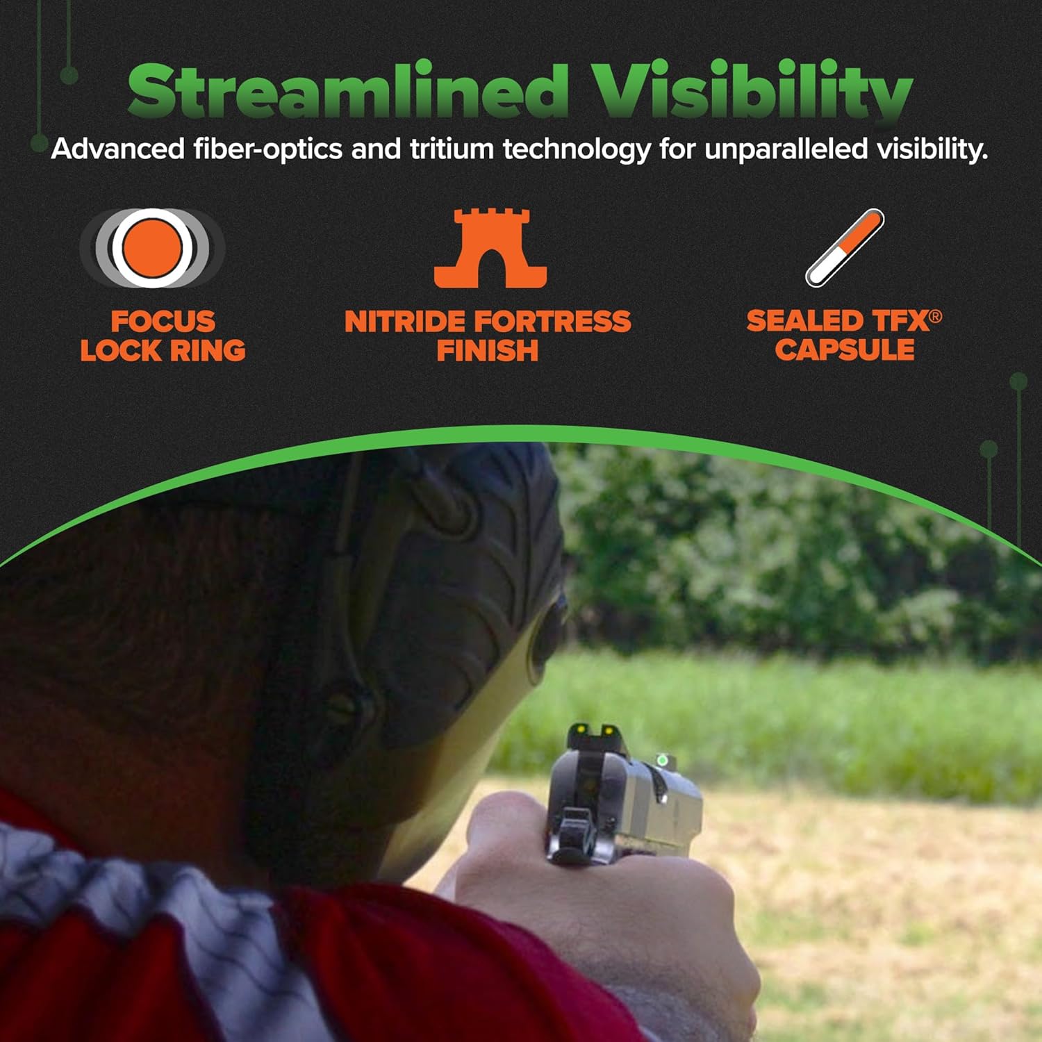 TRUGLO Fiber-Optic Handgun Night Sight Set