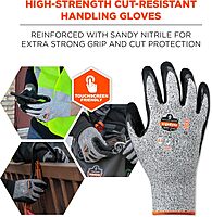 Ergodyne unisex adult Cut Resistant Work Gloves, A3, Surfaces, ANSI A3 Sandy Nitrile Coated Palms for Optimal Grip