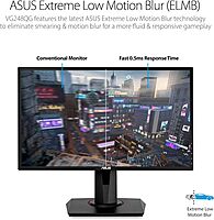 ASUS VG248QG 24" G-SYNC Gaming Monitor 165Hz 1080p 0.5ms Eye Care with DP HDMI DVI,Black 24" 0.5ms 165Hz G-SYNC Height Adjustable