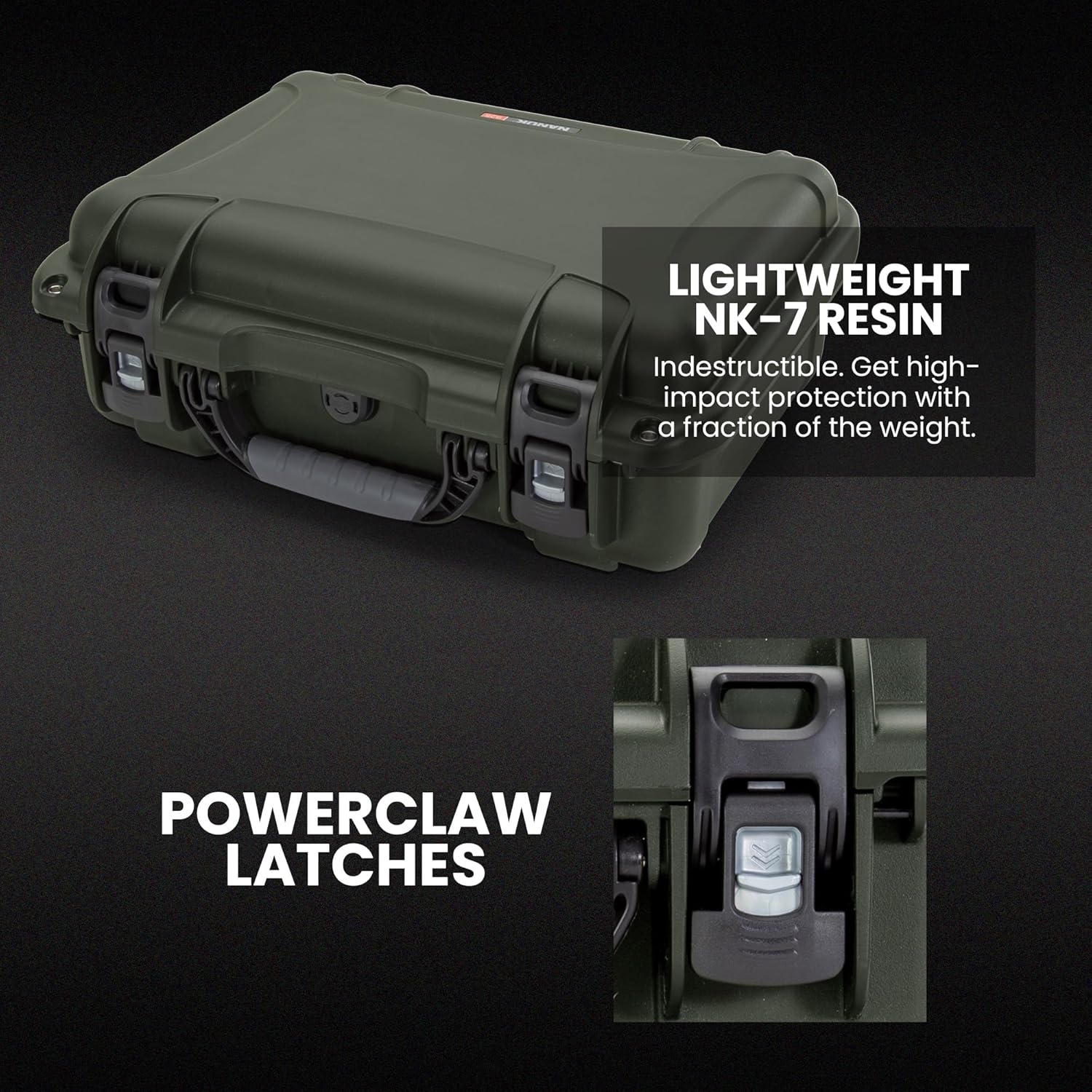 NANUK 925 Hard Case with Custom Foam Insert for 4 UP Sporting Gear & Accessories - IP67 Waterproof Storage - x 6.4") Olive