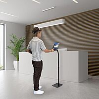 Mount-It! Universal Tablet Kiosk Stand, Anti-Theft Tablet Floor Stand with Lock for Business and Retail Use | Universal Fit