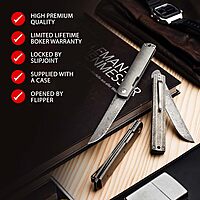 BÖKER PLUS Wasabi Damascus - Slipjoint pocket knife with titanium handle scales