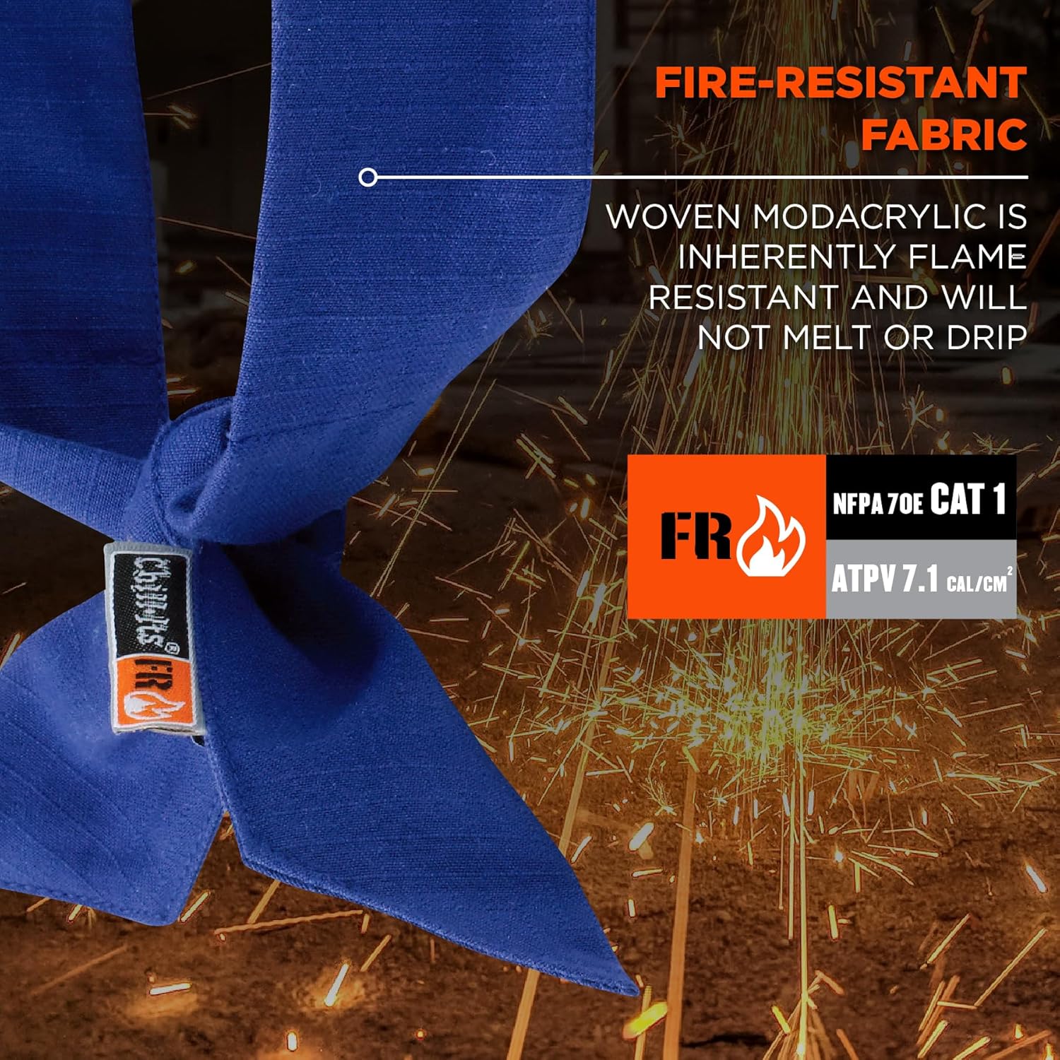 ERGODYNE Chill-Its 6700FR Evaporative FR Cooling Bandana, Tie Closure