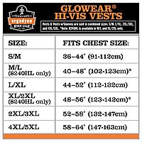 Ergodyne GloWear Safety Vest, Mesh 8220HL, Type R Class 2, 4X/5X, Lime