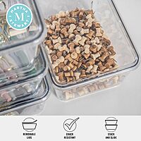 Martha Stewart Brody Plastic Storage Organizer Bins with Transparent Lids for Home Office, Kitchen, or Bathroom, 4 Pack