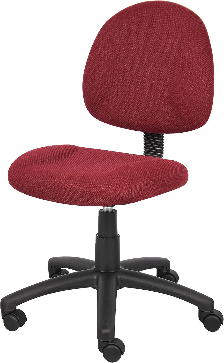 Boss Office Products Perfect Posture Delux Fabric Task Chair without Arms in Burgundy