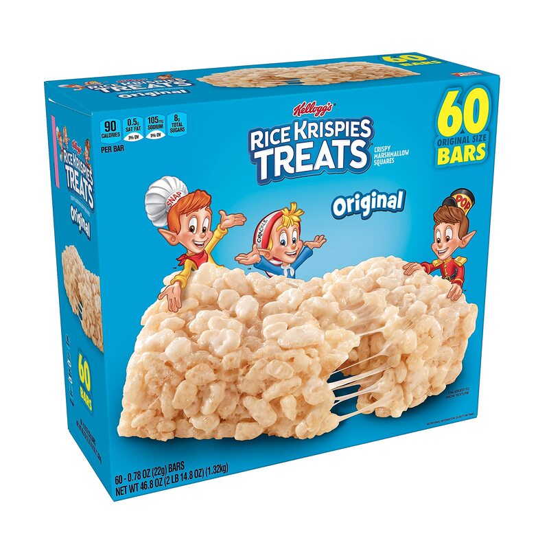 Kelloggs Rice Krispies Treats Original Bars, 0.78 Oz, Box Of 60