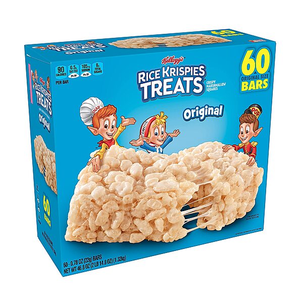 Kelloggs Rice Krispies Treats Original Bars, 0.78 Oz, Box Of 60