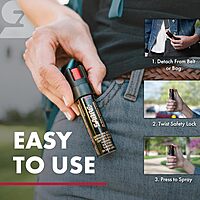 SABRE Advanced Pepper Spray, 3-in-1 Formula Contains Maximum Strength Pepper Spray, CS Military Tear Gas and UV Marking Dye