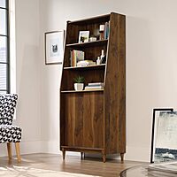 Sauder 59" L-Desk and Bookcase Bundle, Clifford Place Collection, Grand Walnut Finish L-Desk + 3 Tier Bookcase