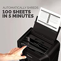 Fellowes AutoMax 100MA 100-Sheet Micro-Cut Autofeed 2-in-1 Paper Shredder for Office/Small Office Heavy Duty
