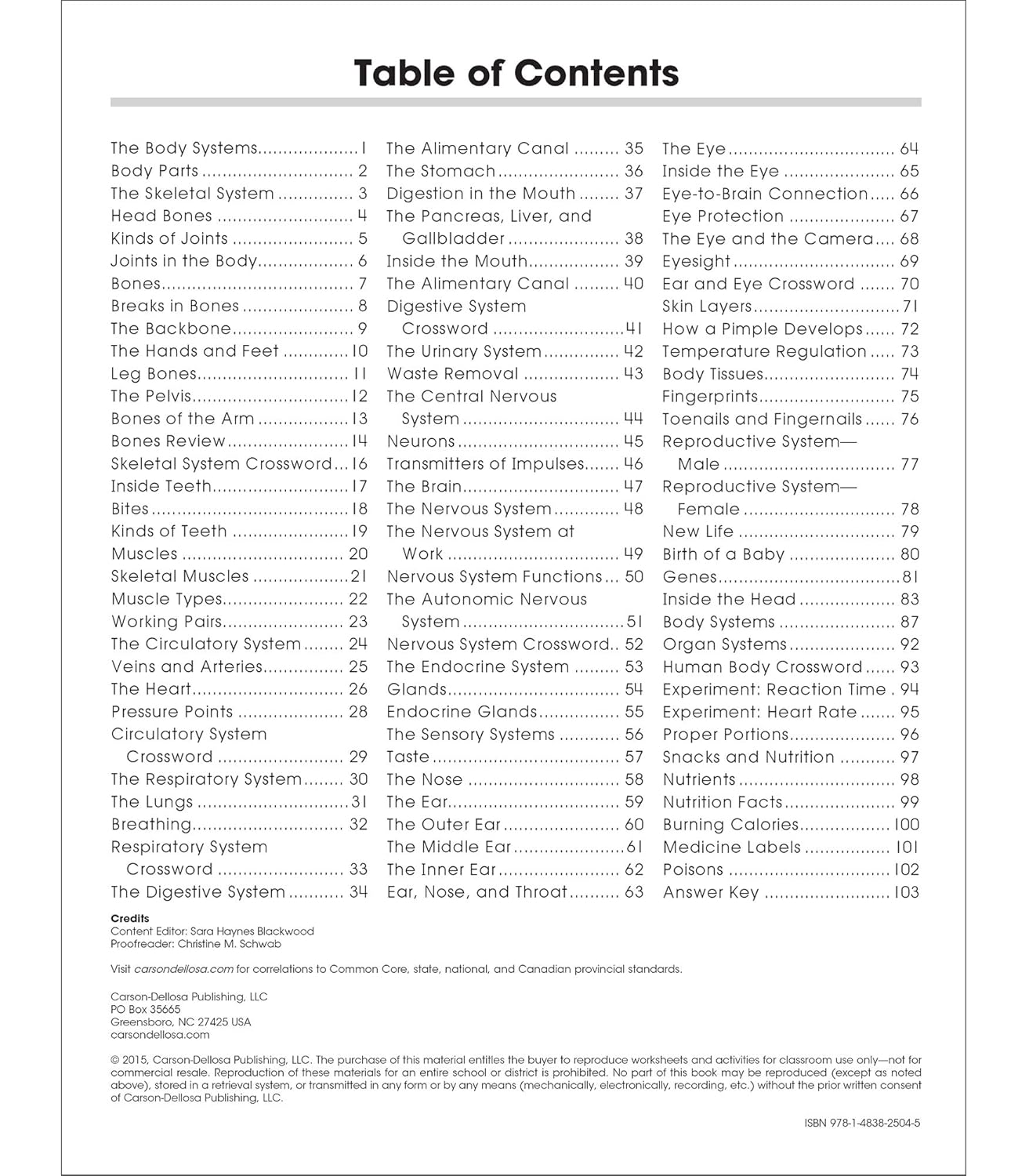 Carson Dellosa The 100+ Series: Human Body WorkbookGrades 5-8 Science Book, Human Anatomy, Bones, Muscles, Organs, the Nervous System, Health and Nutrition (128 pgs) (Volume 13)