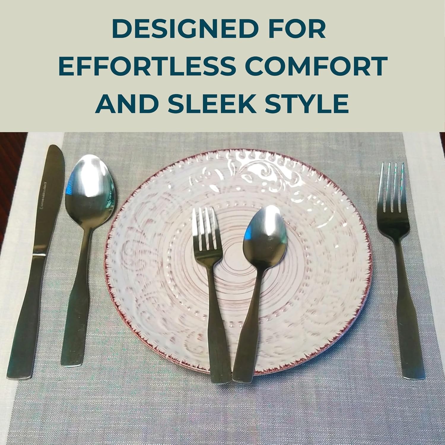 Gibson Home Abbeville 61-Piece Flatware Set with Wire Caddy - Includes Forks, Knives