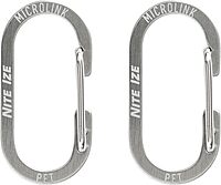 Nite Ize MicroLink Pet Tag Carabiner, Stainless Steel Cat and Dog Tag Clip, 2 Count (Pack of 1) LABEL