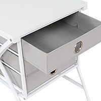 OSP Home Furnishings Olympic Utility Home Office Desk with Nesting 3-Drawer Storage Stand