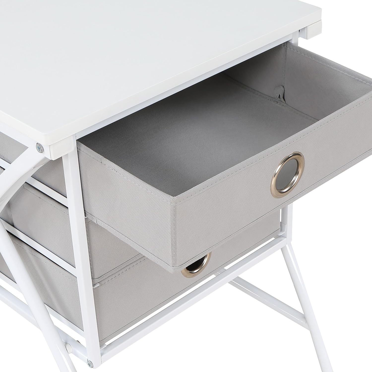 OSP Home Furnishings Olympic Utility Home Office Desk with Nesting 3-Drawer Storage Stand