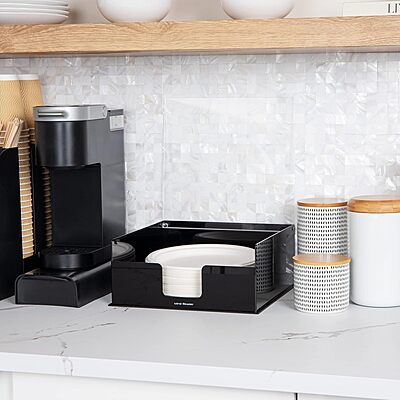 MIND READER Countertop Utensil, Napkin & Plate Organizer