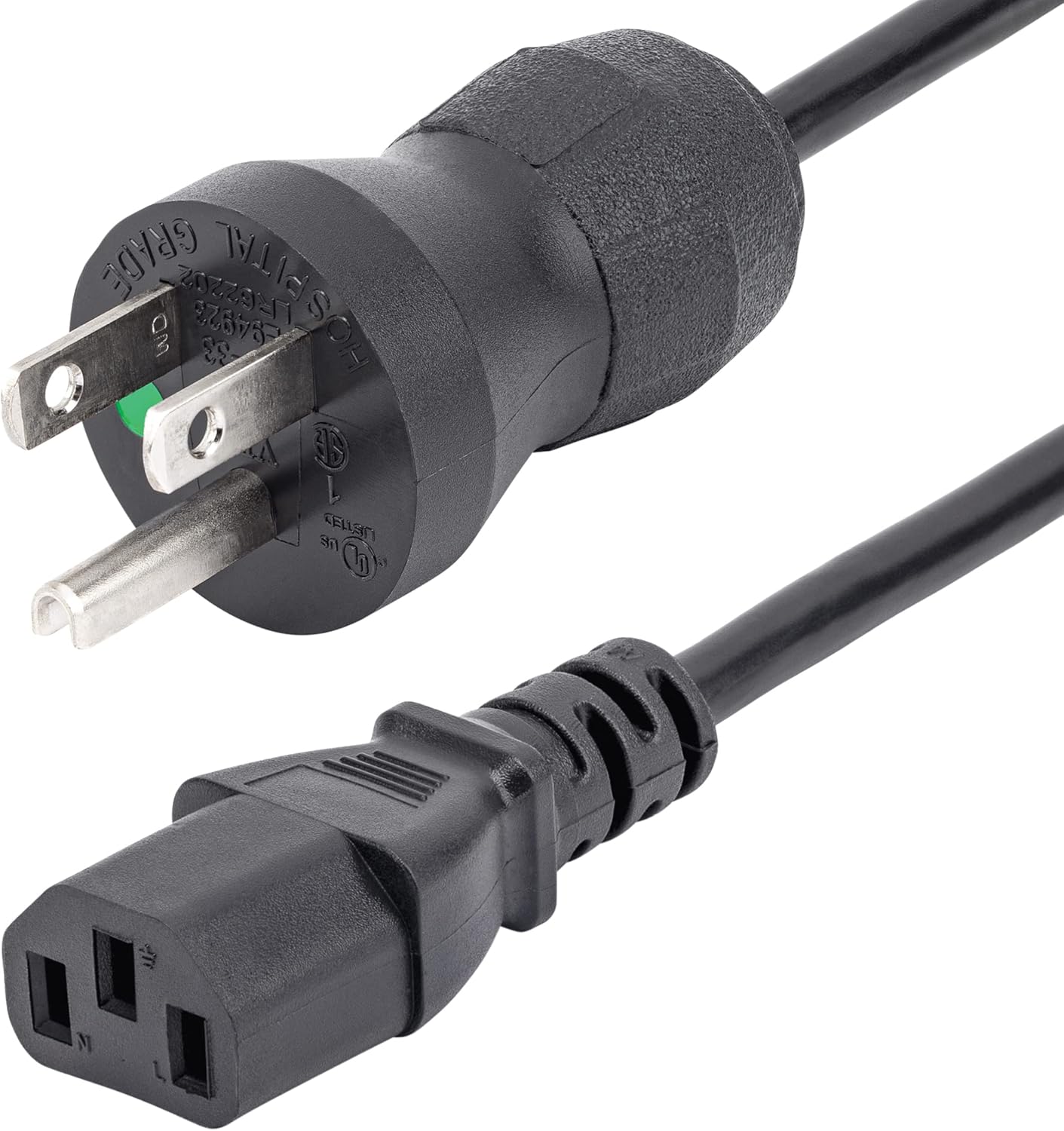StarTech.com Green Dot Hospital-Grade Power Cords and Extension Cords (NEMA 5-15P to C13 / 5-15R)
