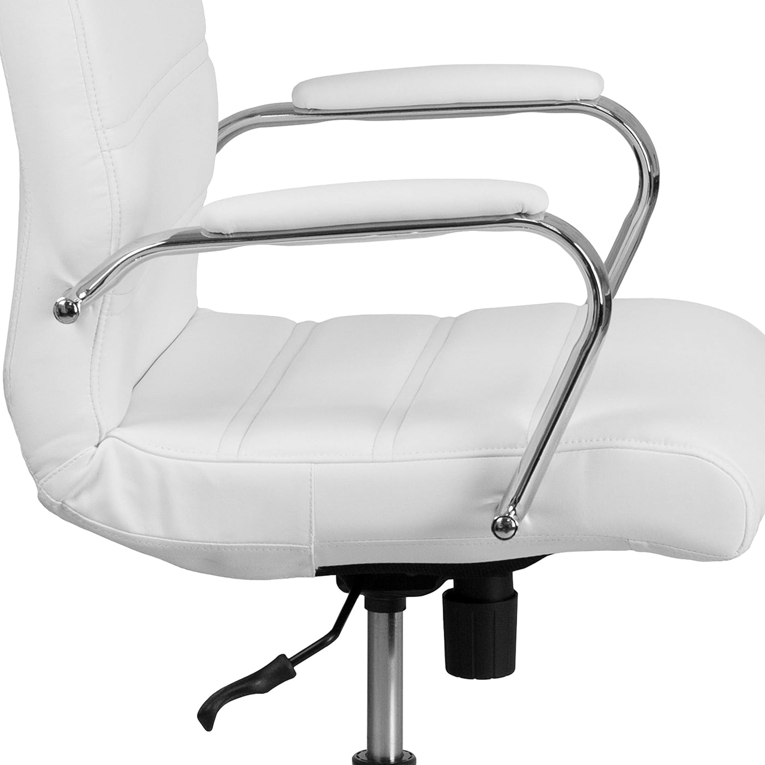 Flash Furniture Whitney Mid-Back Swivel LeatherSoft Desk Chair with Padded Seat and Armrests