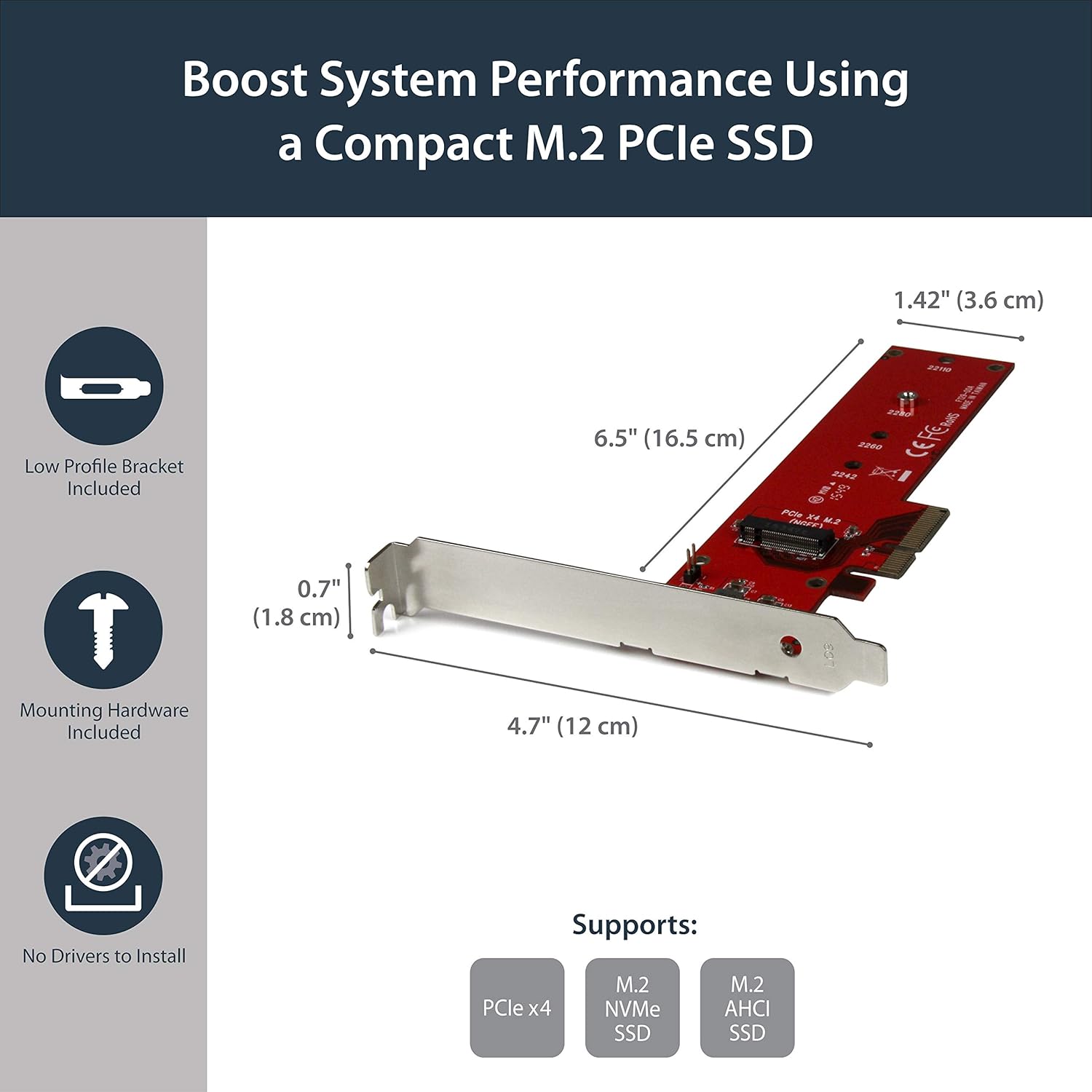 StarTech.com PCIe Adapter Card for M.2 and SATA SSDs