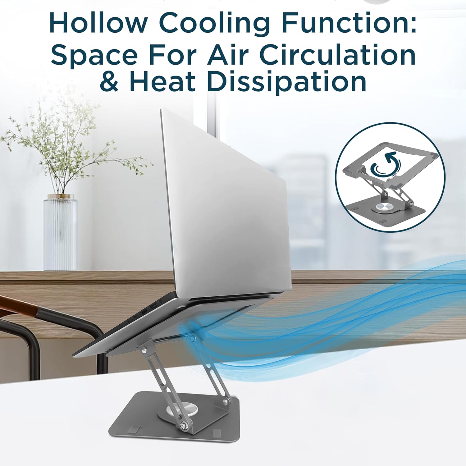 Uncaged Ergonomics Swivel Adjustable Laptop Stand for Desk