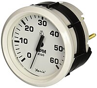 Faria - 3003.3484 33103 Dress Tachometer (6000 RPM) Gas - 4" , White