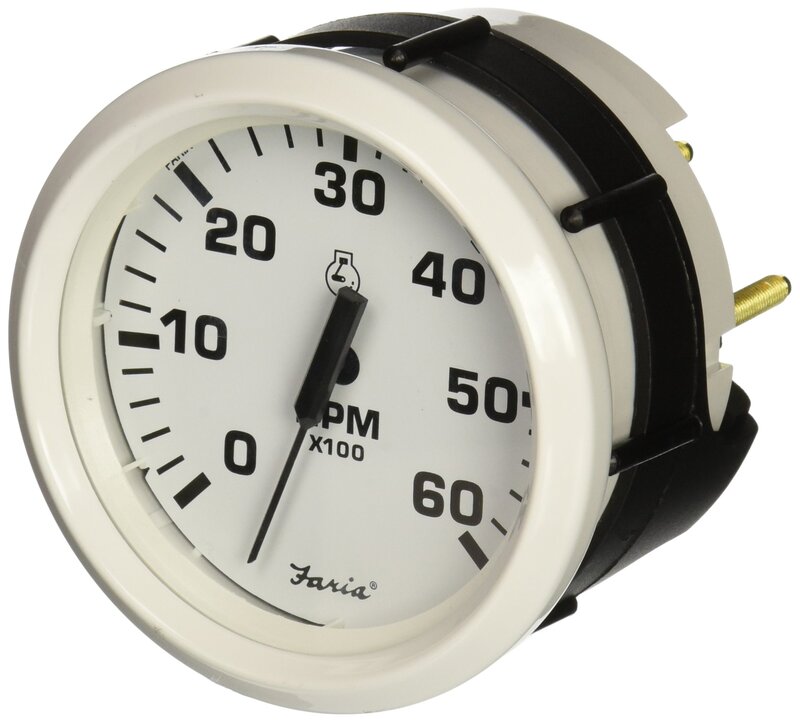 Faria - 3003.3484 33103 Dress Tachometer (6000 RPM) Gas - 4" , White