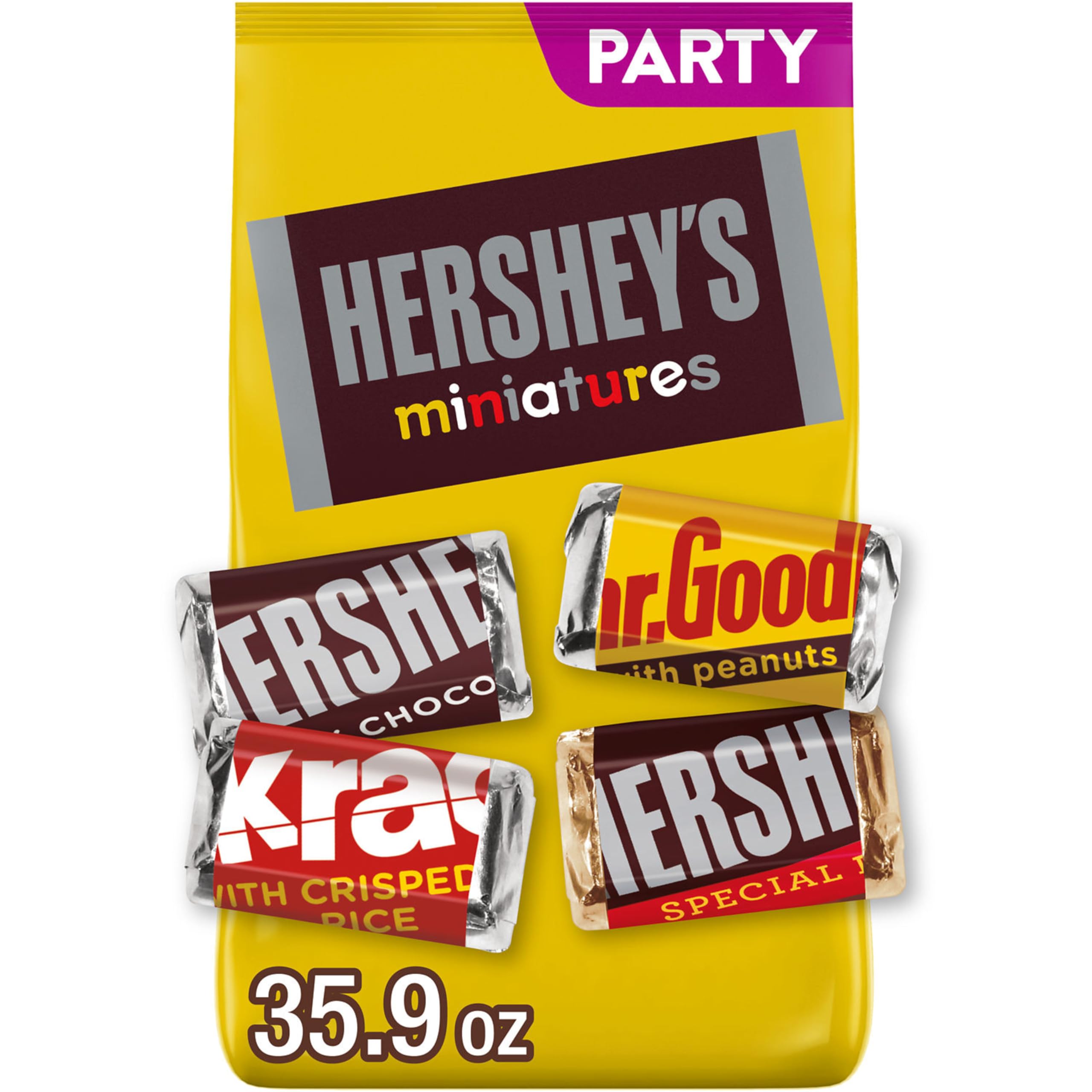 HERSHEY'S Miniatures Assorted Chocolate Candy Party Pack, 35.9 oz Chocolate 35.9 Ounce (Pack of 1)